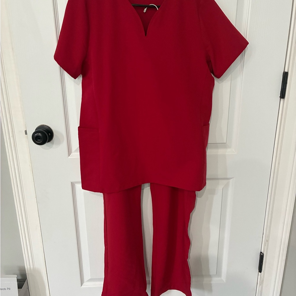 Petite Red Mandala Scrub Set